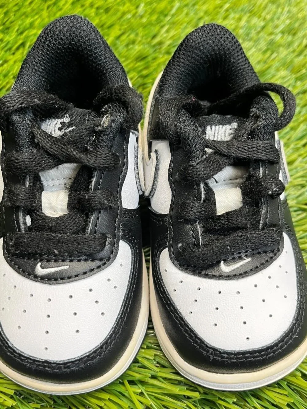 Nike‎ Force 1 '07 Panda Toddler Size 4C White Athletic Leather Shoes Sneakers